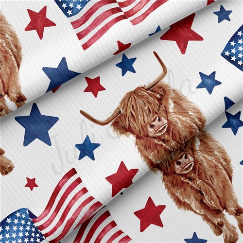 4th of July Patriotic Rib Knit Fabric, RBK1546 & Get a Free $89.99 Embroidery Bundle