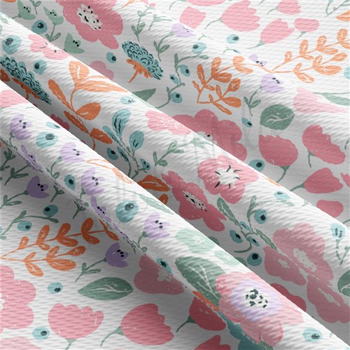 Floral Rib Knit Fabric, RBK1573 & Get a Free $89.99 Embroidery Bundle