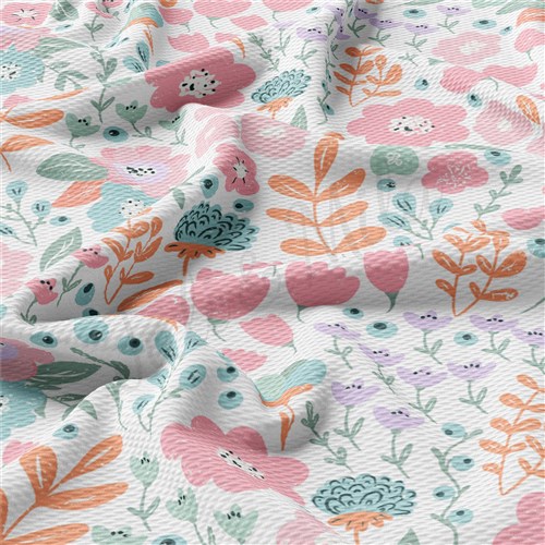 Floral Rib Knit Fabric, RBK1573 & Get a Free $89.99 Embroidery Bundle