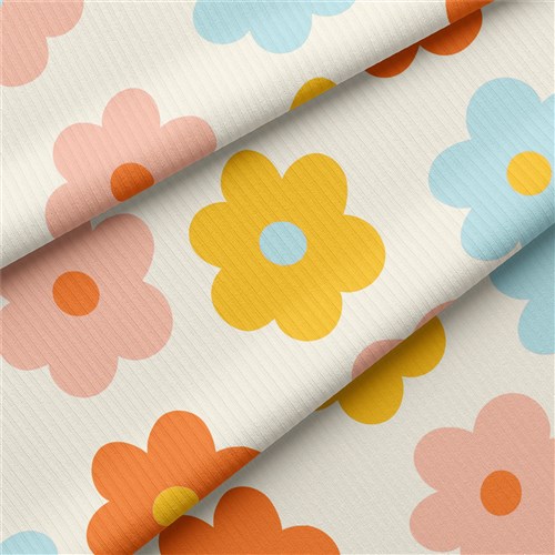 Floral Rib Knit Fabric, RBK1585 & Get a Free $89.99 Embroidery Bundle