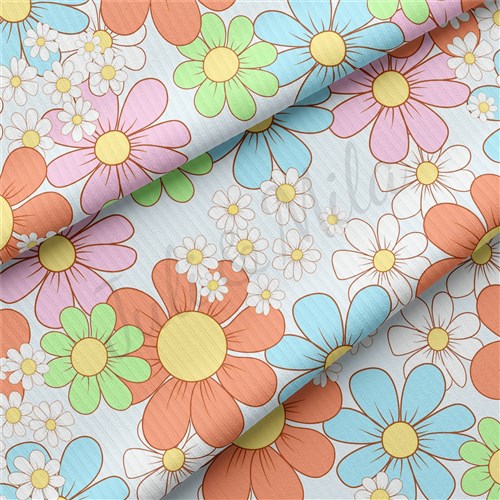 Floral Rib Knit Fabric, RBK1490 & Get a Free $89.99 Embroidery Bundle