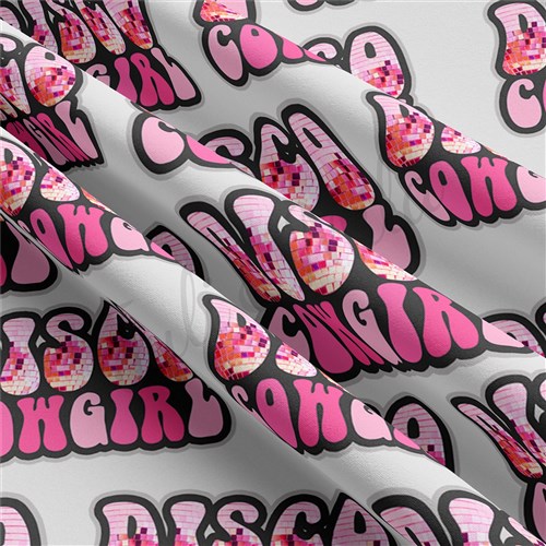 Disco Cowgirl Double Brushed Polyester Fabric Jersey Stretchy Soft Polyester Stretch Fabric