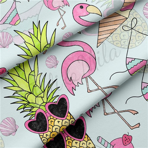 Flamingo Double Brushed Polyester Fabric Jersey Stretchy Soft Polyester Stretch Fabric