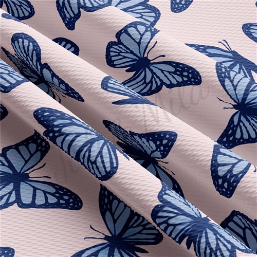 Butterflies Double Brushed Polyester Fabric Jersey Stretchy Soft Polyester Stretch Fabric