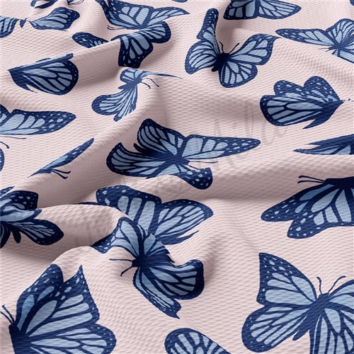 Butterflies Double Brushed Polyester Fabric Jersey Stretchy Soft Polyester Stretch Fabric