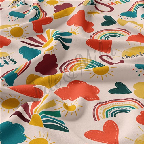 Rainbow9 Double Brushed Polyester Fabric Jersey Stretchy Soft Polyester Stretch Fabric