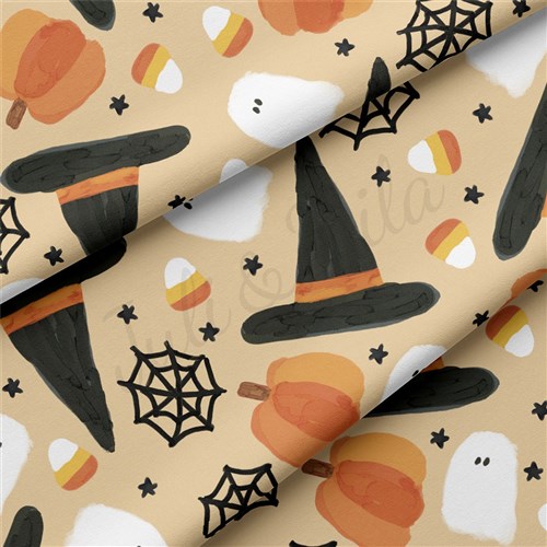 Halloween Autumn Fall Double Brushed Polyester Fabric Jersey Stretchy Soft Polyester Stretch Fabric