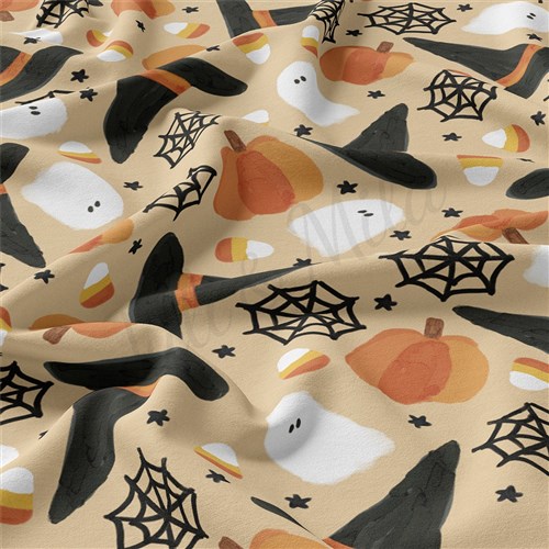 Halloween Autumn Fall Double Brushed Polyester Fabric Jersey Stretchy Soft Polyester Stretch Fabric
