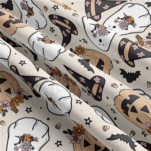 Halloween Autumn Fall Double Brushed Polyester Fabric Jersey Stretchy Soft Polyester Stretch Fabric