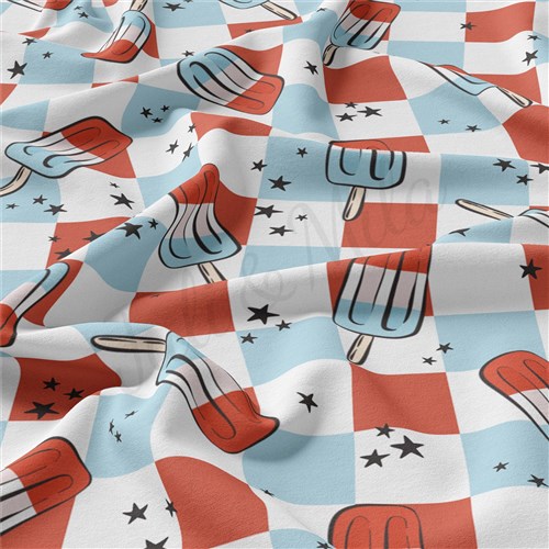 4th of July Patriotic Double Brushed Polyester Fabric Jersey Stretchy Soft Polyester Stretch Fabric