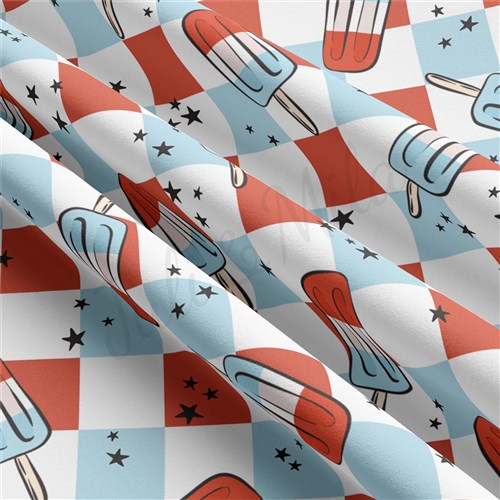 4th of July Patriotic Double Brushed Polyester Fabric Jersey Stretchy Soft Polyester Stretch Fabric