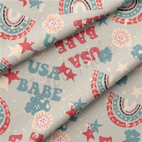 4th of July Patriotic Double Brushed Polyester Fabric Jersey Stretchy Soft Polyester Stretch Fabric