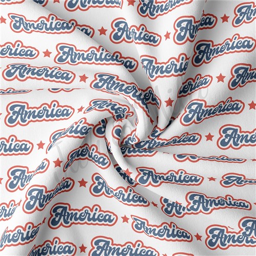 4th of July Patriotic Double Brushed Polyester Fabric Jersey Stretchy Soft Polyester Stretch Fabric