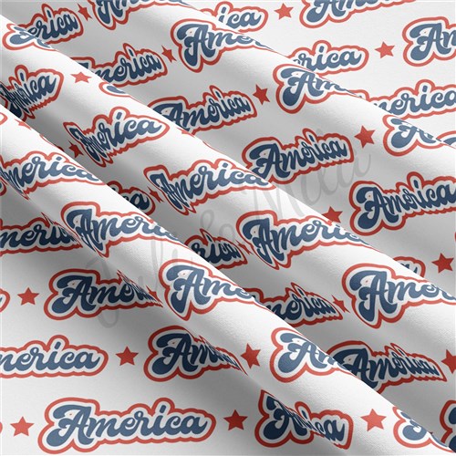 4th of July Patriotic Double Brushed Polyester Fabric Jersey Stretchy Soft Polyester Stretch Fabric