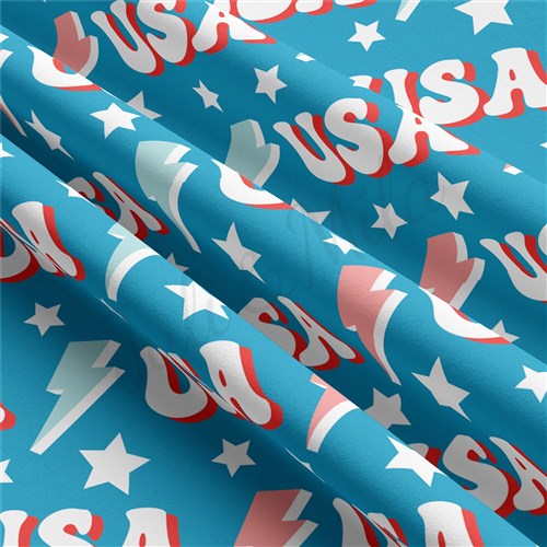 4th of July Patriotic Double Brushed Polyester Fabric Jersey Stretchy Soft Polyester Stretch Fabric