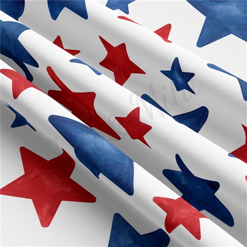 4th of July Patriotic Double Brushed Polyester Fabric Jersey Stretchy Soft Polyester Stretch Fabric