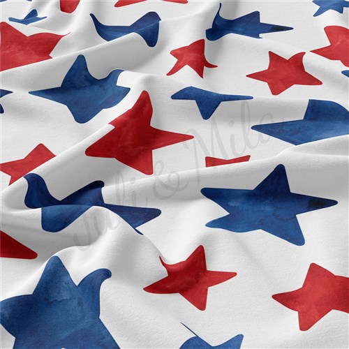 4th of July Patriotic Double Brushed Polyester Fabric Jersey Stretchy Soft Polyester Stretch Fabric