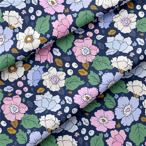 Floral Double Brushed Polyester Fabric Jersey Stretchy Soft Polyester Stretch Fabric