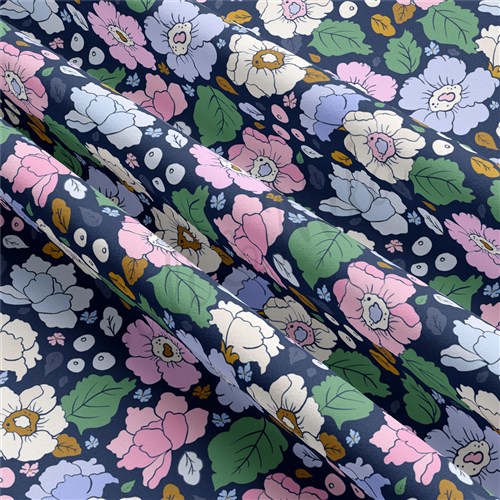 Floral Double Brushed Polyester Fabric Jersey Stretchy Soft Polyester Stretch Fabric