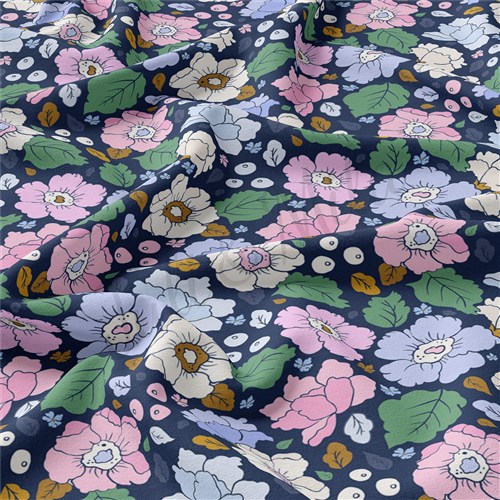 Floral Double Brushed Polyester Fabric Jersey Stretchy Soft Polyester Stretch Fabric