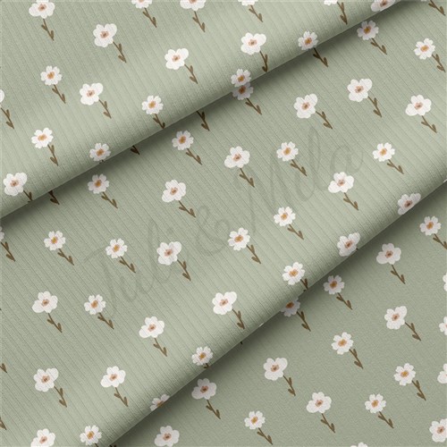 Floral Rib Knit Fabric, RBK2183 & Get a Free $89.99 Embroidery Bundle