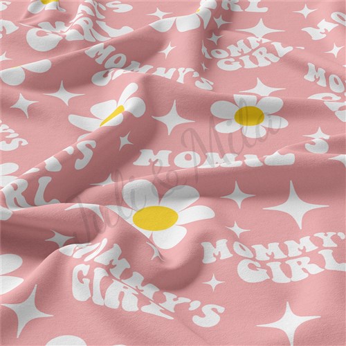 Mommy's Girl Double Brushed Polyester Fabric Jersey Stretchy Soft Polyester Stretch Fabric