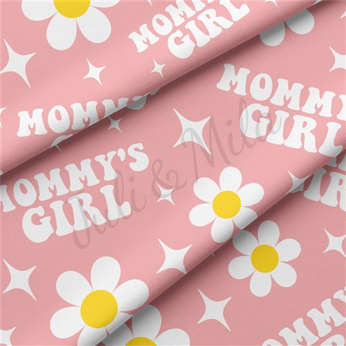 Mommy's Girl Double Brushed Polyester Fabric Jersey Stretchy Soft Polyester Stretch Fabric