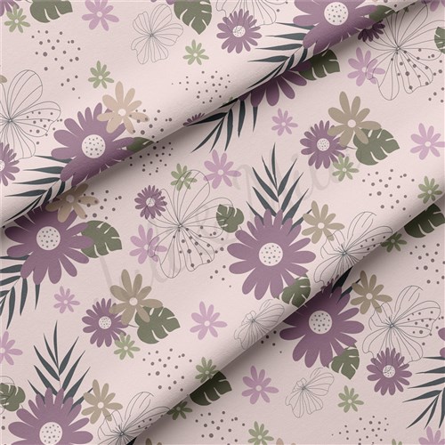Floral Double Brushed Polyester Fabric Jersey Stretchy Soft Polyester Stretch Fabric