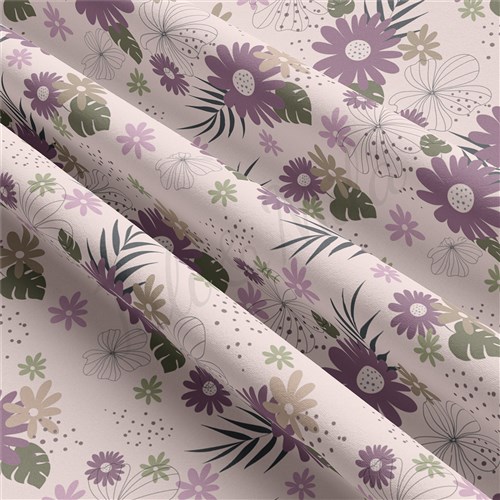 Floral Double Brushed Polyester Fabric Jersey Stretchy Soft Polyester Stretch Fabric