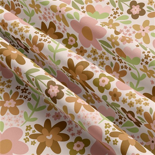 Floral Double Brushed Polyester Fabric Jersey Stretchy Soft Polyester Stretch Fabric