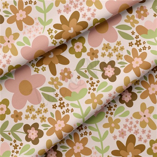 Floral Double Brushed Polyester Fabric Jersey Stretchy Soft Polyester Stretch Fabric