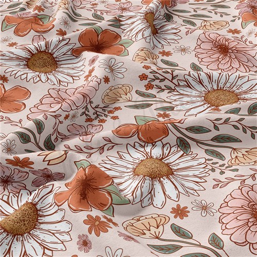 Floral Double Brushed Polyester Fabric Jersey Stretchy Soft Polyester Stretch Fabric