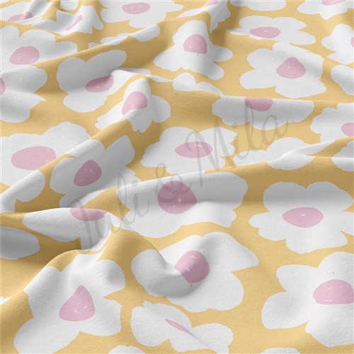 Floral Double Brushed Polyester Fabric Jersey Stretchy Soft Polyester Stretch Fabric