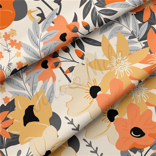 Floral Double Brushed Polyester Fabric Jersey Stretchy Soft Polyester Stretch Fabric