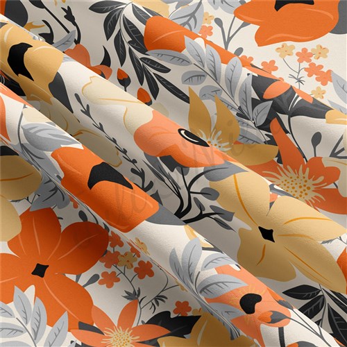 Floral Double Brushed Polyester Fabric Jersey Stretchy Soft Polyester Stretch Fabric