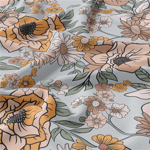 Floral Rib Knit Fabric, RBK1606 & Get a Free $89.99 Embroidery Bundle