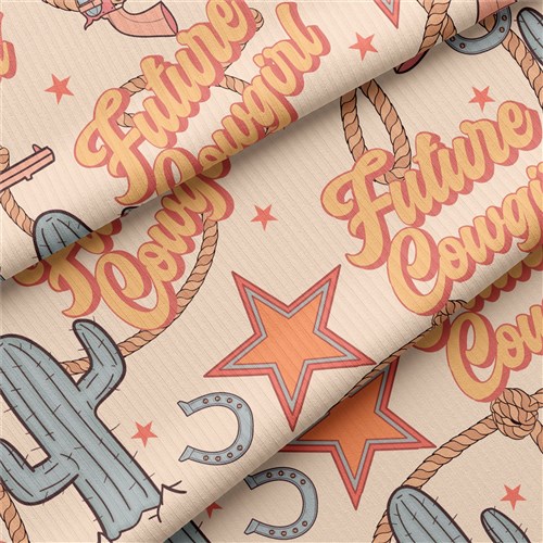 Future Cowgirl Rib Knit Fabric, RBK1587 & Get a Free $89.99 Embroidery Bundle