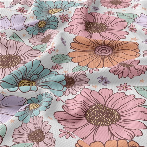 Floral Rib Knit Fabric, RBK1581 & Get a Free $89.99 Embroidery Bundle