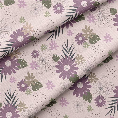 Floral Rib Knit Fabric, RBK1636 & Get a Free $89.99 Embroidery Bundle
