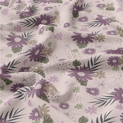 Floral Rib Knit Fabric, RBK1636 & Get a Free $89.99 Embroidery Bundle