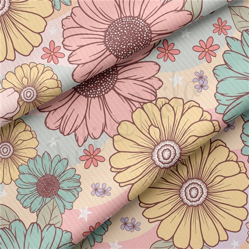 Floral Rib Knit Fabric, RBK1637 & Get a Free $89.99 Embroidery Bundle