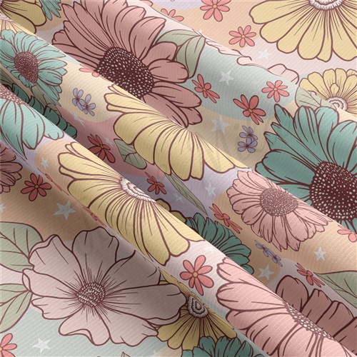 Floral Rib Knit Fabric, RBK1637 & Get a Free $89.99 Embroidery Bundle