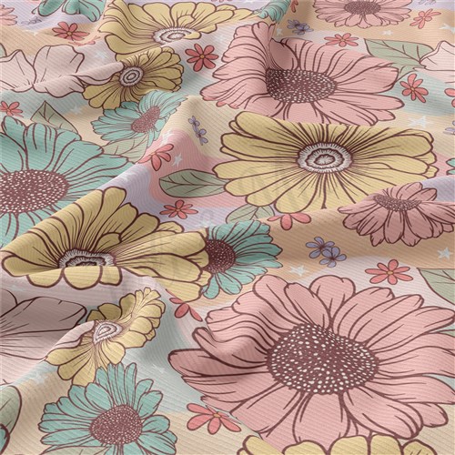 Floral Rib Knit Fabric, RBK1637 & Get a Free $89.99 Embroidery Bundle