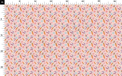 bunny Easter Double Brushed Polyester Fabric Jersey Stretchy Soft Polyester Stretch Fabric