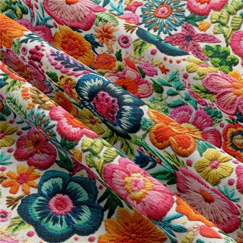 Embroidery Floral Double Brushed Polyester Fabric Jersey Stretchy Soft Polyester Stretch Fabric