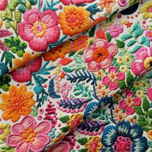 Embroidery Floral Double Brushed Polyester Fabric Jersey Stretchy Soft Polyester Stretch Fabric