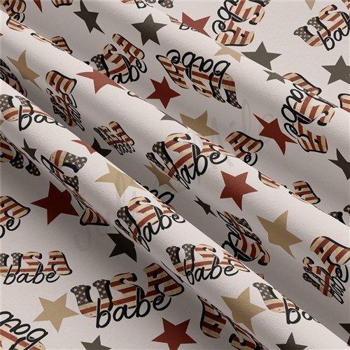 4th of July Patriotic Double Brushed Polyester Fabric Jersey Stretchy Soft Polyester Stretch Fabric
