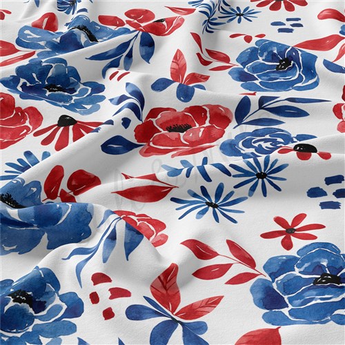 4th of July Patriotic Double Brushed Polyester Fabric Jersey Stretchy Soft Polyester Stretch Fabric