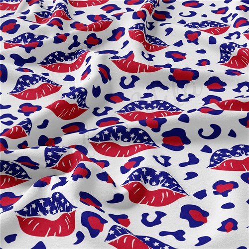 4th of July Patriotic Double Brushed Polyester Fabric Jersey Stretchy Soft Polyester Stretch Fabric