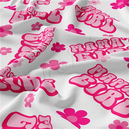 Mama's Girl Double Brushed Polyester Fabric Jersey Stretchy Soft Polyester Stretch Fabric